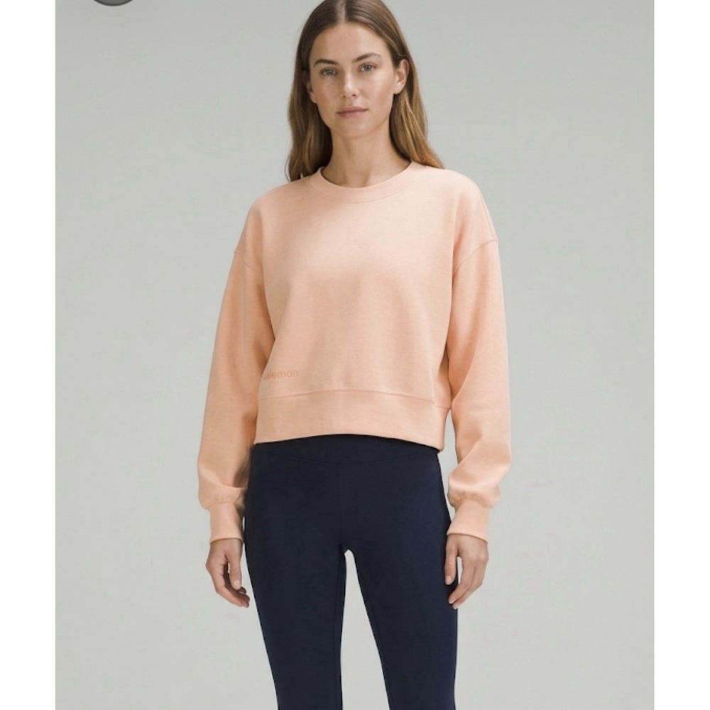 Lululemon Softstreme Perfectly Oversized Cropped Crew Peach Size 6 Athleisure